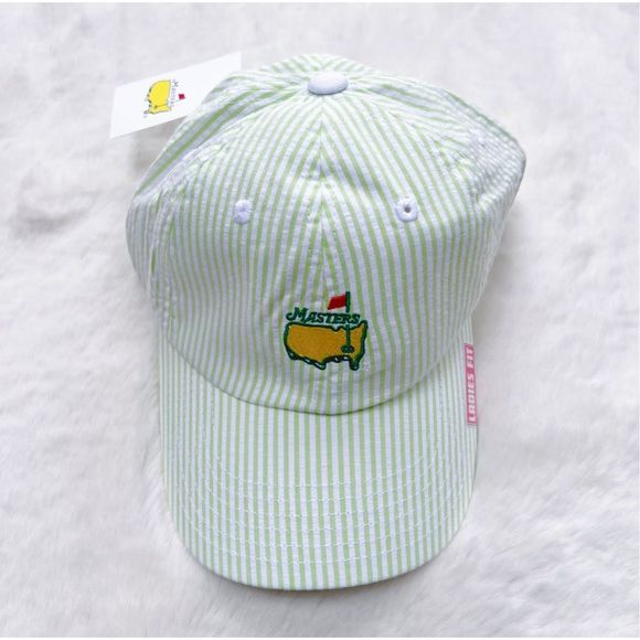 NWT The Masters Golf Tournament Augusta Hat Ladies Green White Seersucker RARE! - Picture 13 of 13